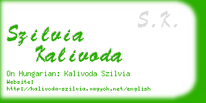 szilvia kalivoda business card